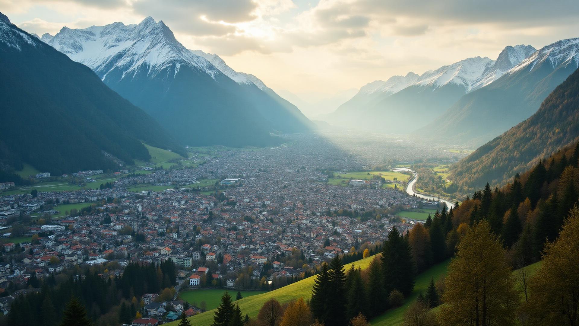 Taxi Innsbruck mit Blick auf die Innsbrucker Altstadt und Nordkette - Journey Flughafentransfer und Taxiservice